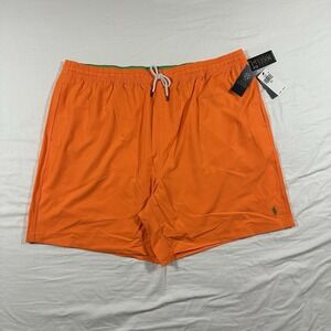 Polo Ralph Lauren Men's Board Shorts Stretch 4XLT Orange Traveler Elastic NWT